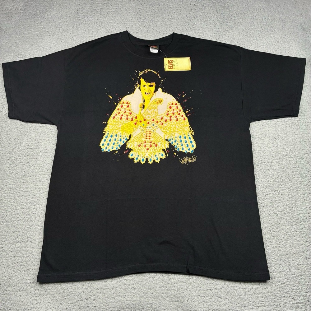 Vintage Elvis Presley T Shirt Men's XL Black NWT Y2K Graphic Concert Tee Steady